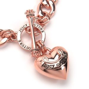 Juicy Couture ROSE Gold Heart Toggle Necklace